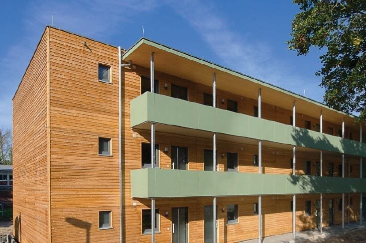 Kostengünstiger und nachhaltig nutzbarer Wohnungsbau / Bildquelle: Wald & Holz NRW